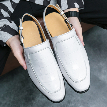 Παντόφλες Ανδρικές Casual Κορεάτικου Στυλ Μοντέρνα Δερμάτινα Παπούτσια με Μυτερές Μύτες Σανδάλια σε Όλα τα Χρώματα Ανδρικά Loafers με Δάχτυλα Δροσερά Παπούτσια για Εξωτερική Χρήση