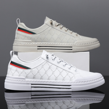 2023 Új Stílusú Board Cipő Alkalmi Sport Férfi Cipők Tavaszi és Nyári Divatos Lélegző, Minden Méretre Egyező Bőr Cipő Férfi Lapos Fehér Cipő