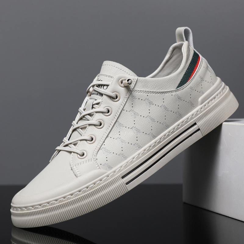 2023 Új Stílusú Board Cipő Alkalmi Sport Férfi Cipők Tavaszi és Nyári Divatos Lélegző, Minden Méretre Egyező Bőr Cipő Férfi Lapos Fehér Cipő