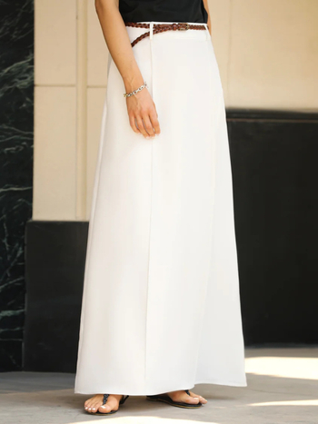 2023 ősz és tél Új európai és amerikai, határokon átnyúló női ruházat, elegáns, drapézott, magas derekú, A-vonalú szoknya, divatos, mindenhez illő, középhosszú szoknya