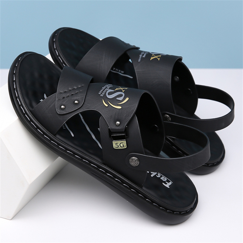 Vyriškos basutės, vasarinės, naujos, laisvalaikio, paplūdimio bateliai, viršutiniai drabužiai, dvigubo naudojimo, neslystantys sandalai tėčiui, plius dydžio, užsienio prekyba