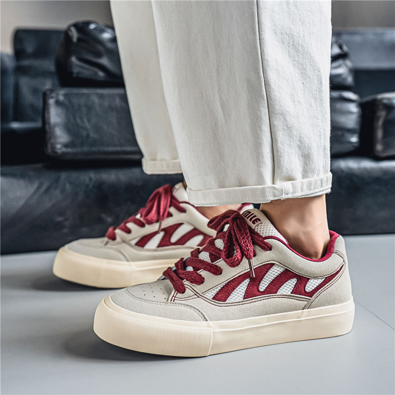 Xiaozhong eredeti, háromszorosan vulkanizált hongkongi stílusú, minden mérkőzésre alkalmas, kényelmes gördeszkás cipők, férfi könnyű, ütéscsillapító, alacsony szárú, divatos alkalmi cipők