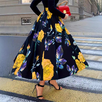 Трансгранично желание AliExpress външна търговия 2024 нова европейска и американска стилна пола с флорален принт дамска бохемска рокля