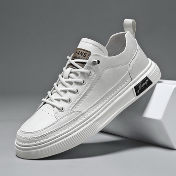 2023 Ősz Új, lélegző, fehér férfi cipő, koreai stílusú, divatos, sokoldalú tornacipő, alkalmi lapos talpú cipő, divatos cipők