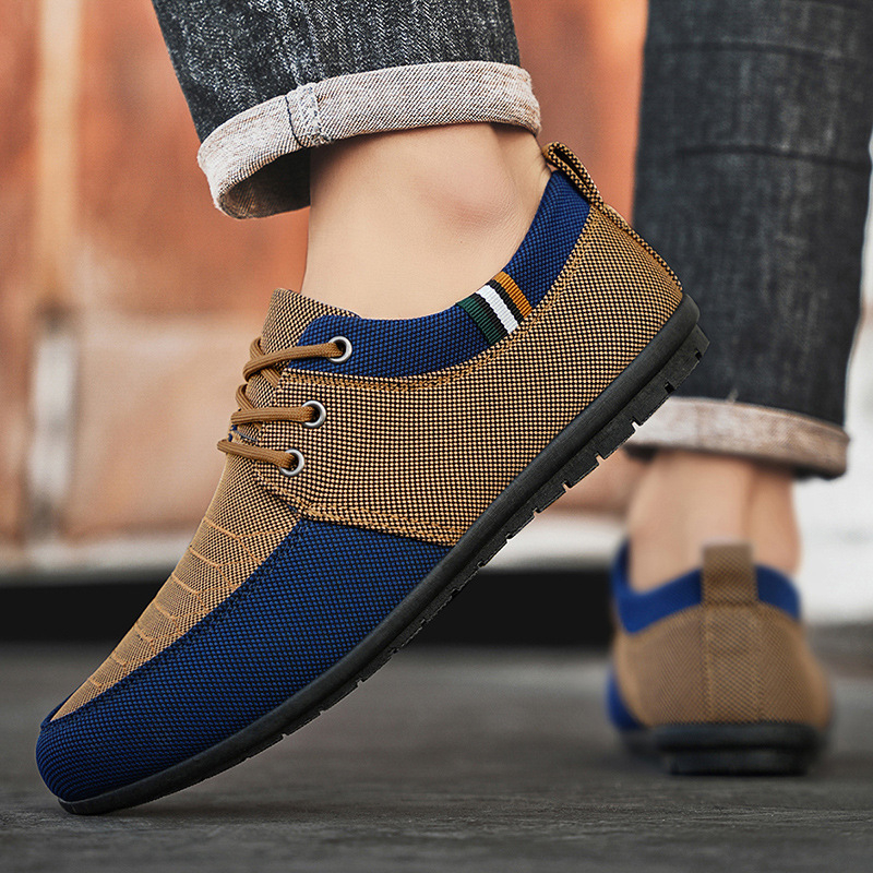 Férfi alkalmi cipők határokon átnyúló plus size új alkalmi cipők divatos férfi alacsony szárú, lélegző vászoncipők egy generációnyi haj