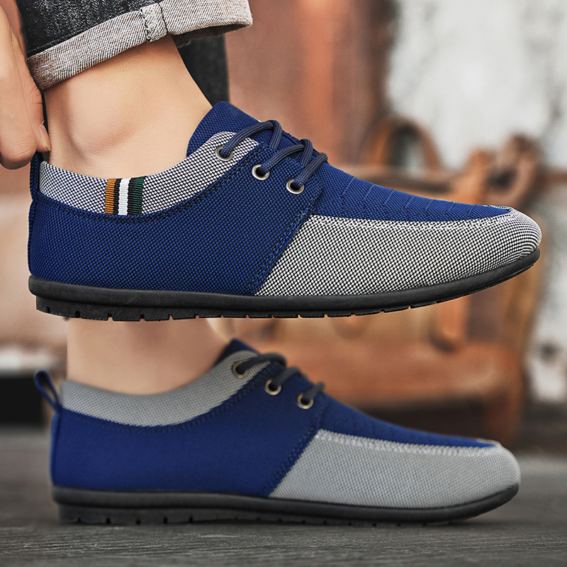 Vīriešu apavi no 2025. gada, jauni, elpojoši, audekla apavi, korejiešu, moderni, zemas kvalitātes ikdienas apavi, universāli darba apavi vīriešiem