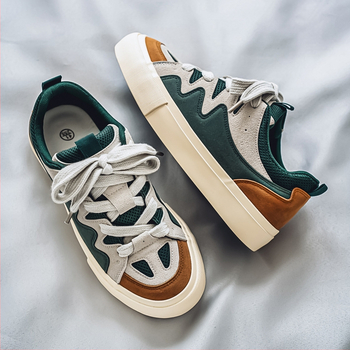 Vīriešu apavi pavasara vidusskolas skolēniem amerikāņu retro skrituļdēļu apavi nišas dizaina sajūta jaunatnes sporta brīvā laika maizes modes apavi