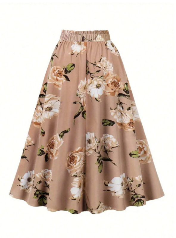 Határokon átnyúló Amazon AliExpress 2025 tavaszi és őszi új európai és amerikai nyomtatott öves divatos szabadidős ingázó szoknya nőknek