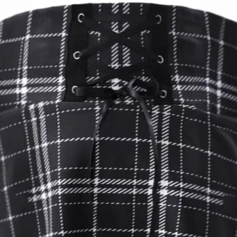 Új, divatos, kockás, fűzős, magas derekú, sokoldalú, félhosszú tütü szoknya