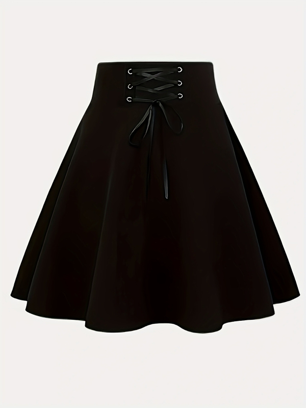 Új, divatos, kockás, fűzős, magas derekú, sokoldalú, félhosszú tütü szoknya