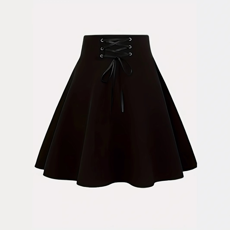 Új, divatos, kockás, fűzős, magas derekú, sokoldalú, félhosszú tütü szoknya