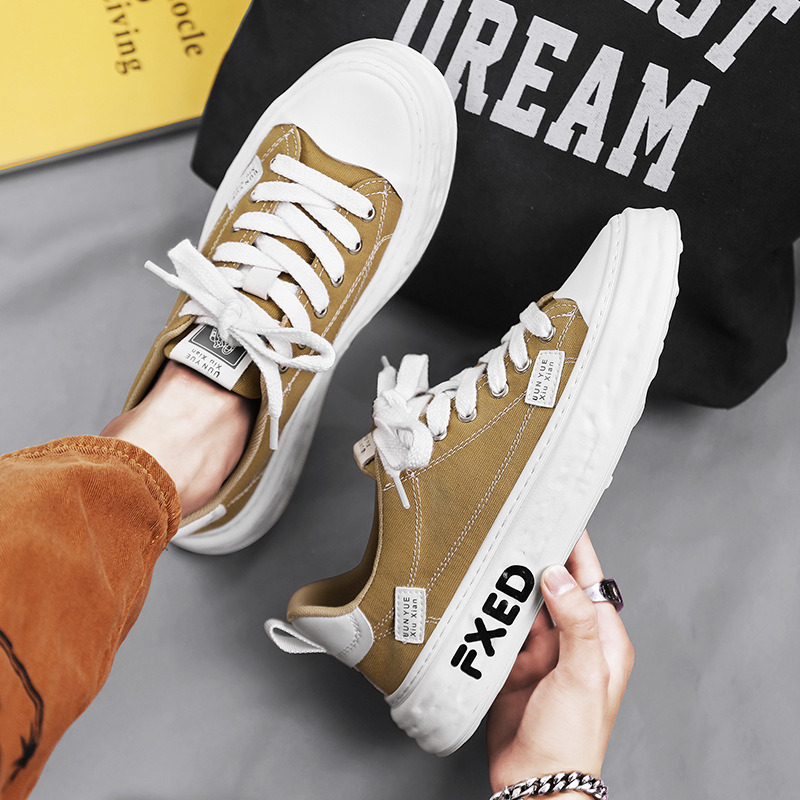 Prekogranične platnene muške cipele, prozračne, ležerne, niske, ravne cipele, studentske, moderne, univerzalne, dizajnerske, nišne platnene cipele