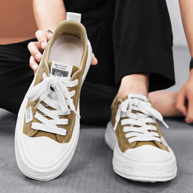 Prekogranične platnene muške cipele, prozračne, ležerne, niske, ravne cipele, studentske, moderne, univerzalne, dizajnerske, nišne platnene cipele