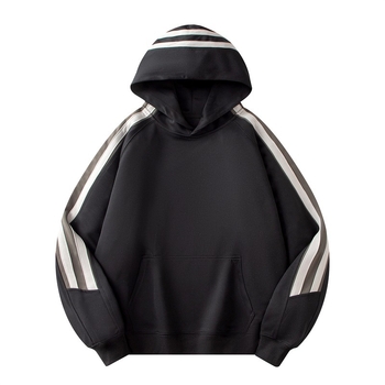 2024 m. naujas rudens ir žiemos dryžuotas vyriškas ir moteriškas laisvalaikio sportinis megztinis su gobtuvu, laisvas, madingas poros megztinis su gobtuvu