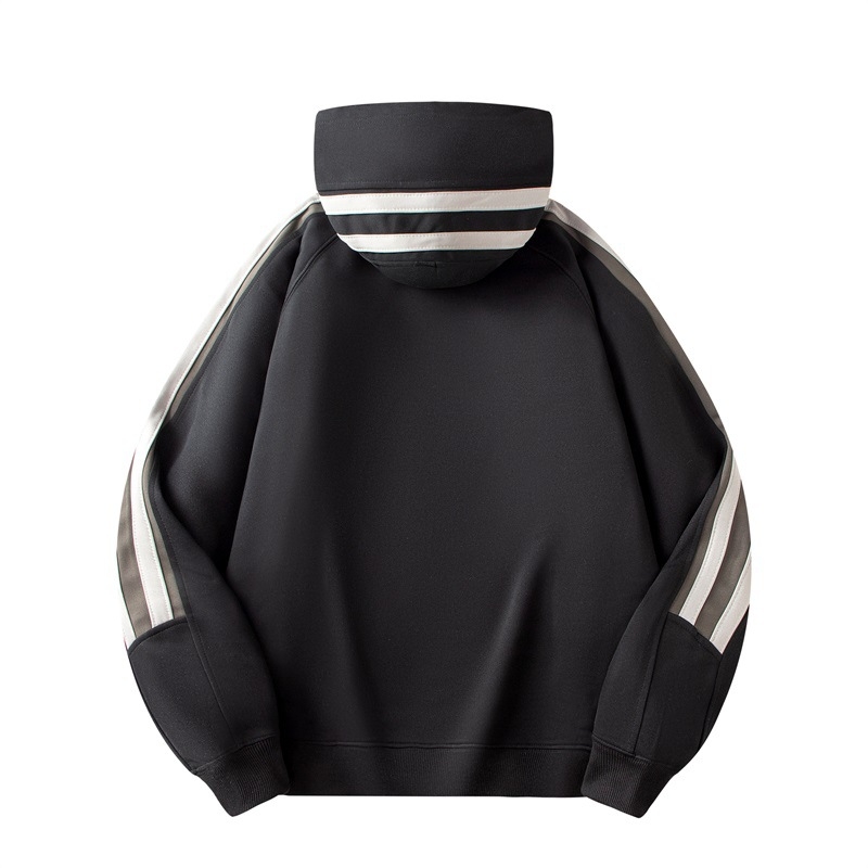 2024 m. naujas rudens ir žiemos dryžuotas vyriškas ir moteriškas laisvalaikio sportinis megztinis su gobtuvu, laisvas, madingas poros megztinis su gobtuvu