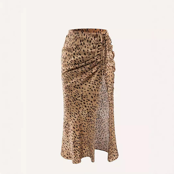 2024 Aliexpress Amazon Най-продавани европейски и американски летни поли с А-силует, покриващи ханша на петна, европейски и американски, с дълга рибена опашка и леопардов принт