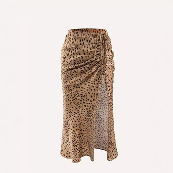 2024 Aliexpress Amazon Най-продавани европейски и американски летни поли с А-силует, покриващи ханша на петна, европейски и американски, с дълга рибена опашка и леопардов принт