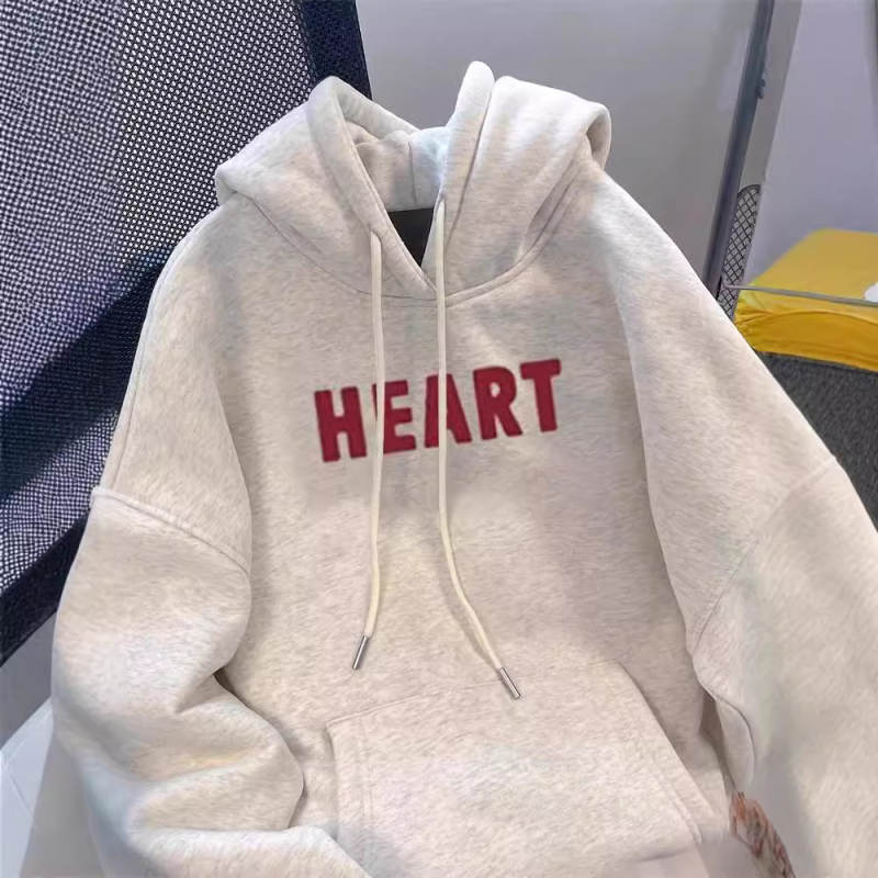Kapucnis, betűkkel ellátott, polár bélésű pulóver, női tavaszi és őszi 2024-es új, laza, túlméretezett divatos felső, páros dzseki