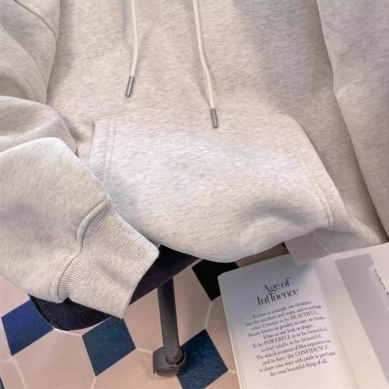 Kapucnis, betűkkel ellátott, polár bélésű pulóver, női tavaszi és őszi 2024-es új, laza, túlméretezett divatos felső, páros dzseki