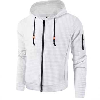 2024 Трансграничен европейски и американски мъжки лек суитчър с качулка, суитшърт с цип и гофрети, ежедневен яке-палто