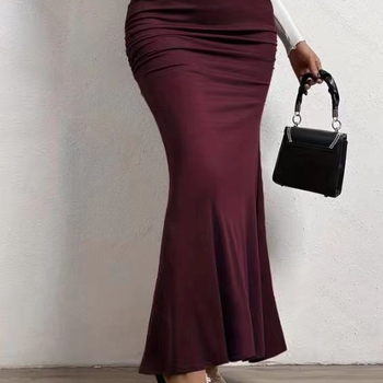 2023-as nyári új, magas derekú, karcsúsító, rugalmas, rakott halfarok szoknya