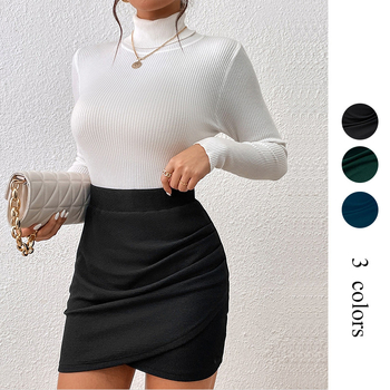 Amazon 2024 európai és amerikai szexi keresztpántos miniszoknya magas derekú mini kötésű csípőszoknya szexi félhosszú szoknya nőknek