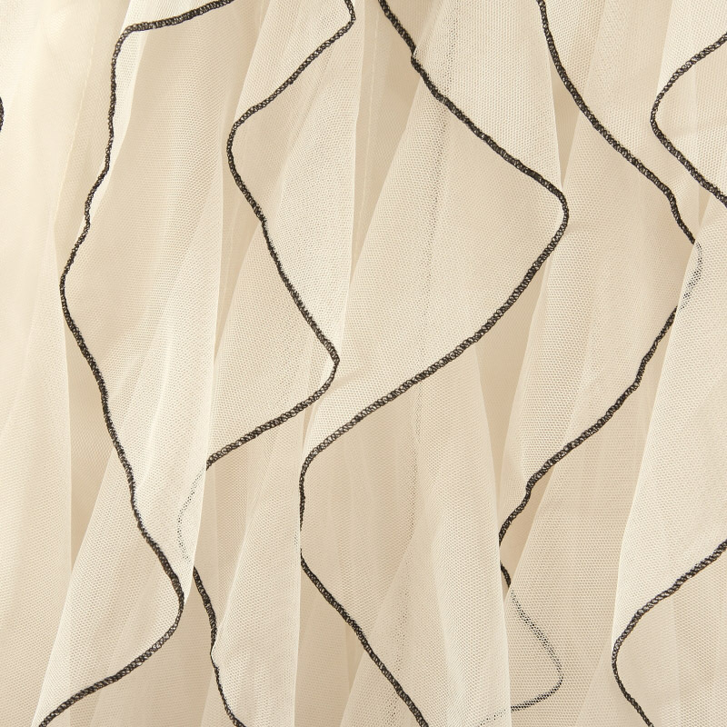 Hullámmintás hálós szoknya nőknek tavaszi és nyári, magas derekú, tündér fodros szoknya, középhosszú, A-vonalú szoknya, gézszoknya, sokoldalú