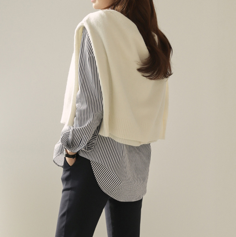 2024 Japán és koreai, határokon átnyúló, tiszta pamut csíkos, lezser, sokoldalú, lélegző, hosszú ujjú tavaszi és őszi női ing