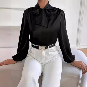 Európa és az Egyesült Államok határokon átnyúló 2024-es új sifon hosszú ujjú ing masnival Ding inggel