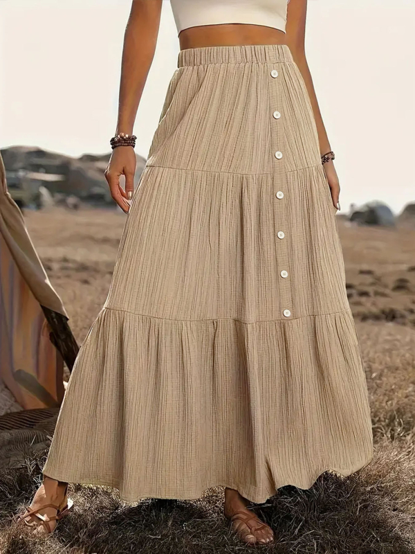 Európai és amerikai határokon átnyúló 2025 tavaszi és őszi új külkereskedelmi női ruházat Amazon patchwork hosszú szoknya félszoknya patchwork mintával