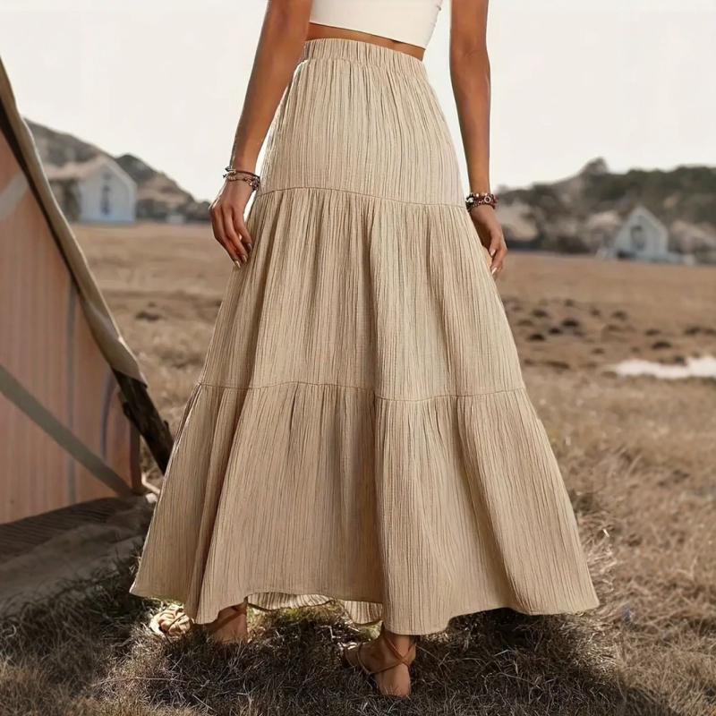 Európai és amerikai határokon átnyúló 2025 tavaszi és őszi új külkereskedelmi női ruházat Amazon patchwork hosszú szoknya félszoknya patchwork mintával