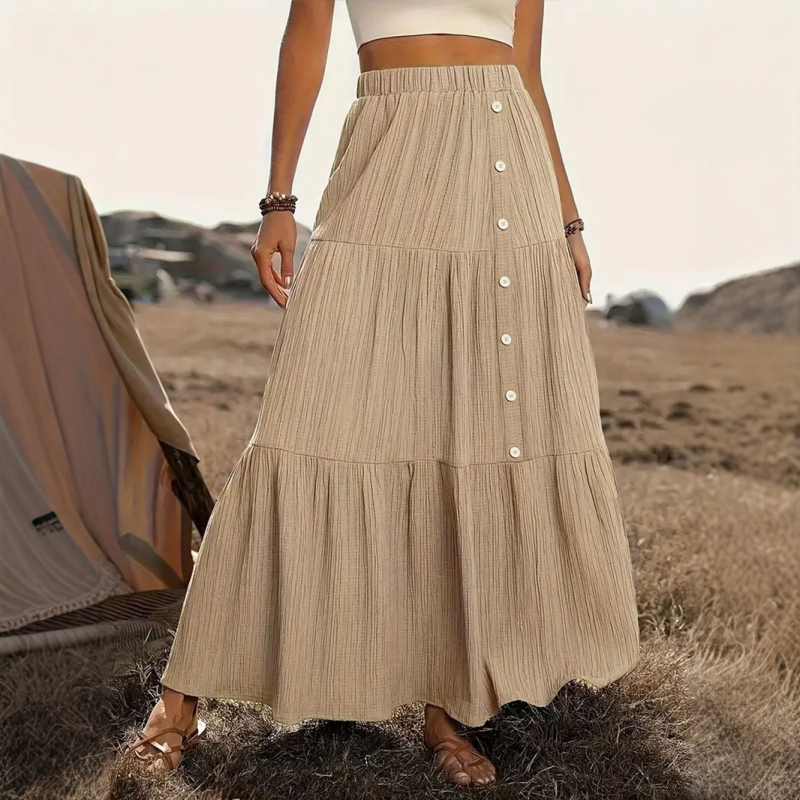 Európai és amerikai határokon átnyúló 2025 tavaszi és őszi új külkereskedelmi női ruházat Amazon patchwork hosszú szoknya félszoknya patchwork mintával