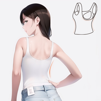 Πορτοκαλί εσωτερικό ξύλινο φανελάκι από βαμβακερό πορτοκαλί sense με φαρδύ λουράκι ώμου, στενή εφαρμογή με μαξιλαράκι στήθους εσωτερική βάση, εξωτερική ένδυση