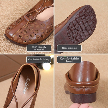 Dámske letné vrchné oblečenie Croc Shoes 2022, nové jarné a letné sandále na plochom podpätku, Baotou, dámske topánky v retro etnickom štýle, ručne vyrobené jednoduché topánky