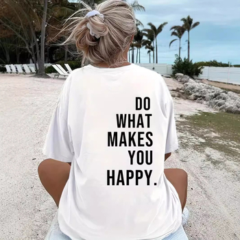 2024 Amazon Foreign Trade új európai és amerikai rövid ujjú női nyári betűs nyomtatású 180 g-os pamut póló raktáron