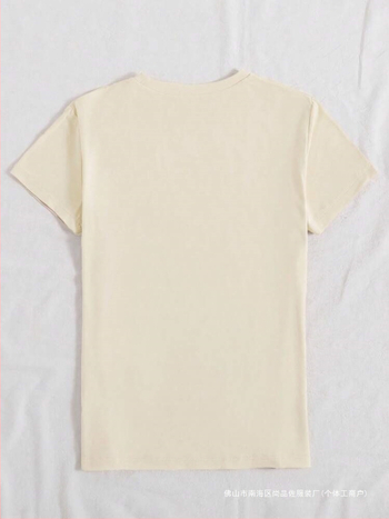 Διασυνοριακός Ευρωπαϊκός Κώδικας Ανεξάρτητος Σταθμός INAWLY Casual Μπλούζα με Κοντομάνικο και Καρδιά