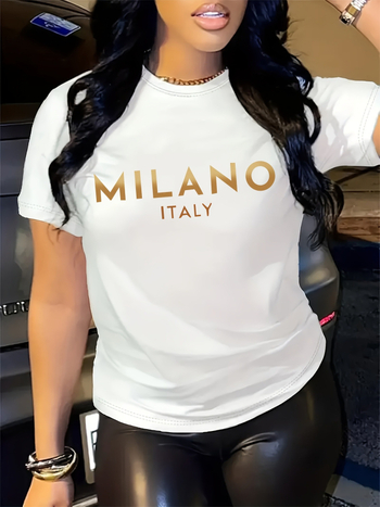 2025 Új, határokon átnyúló, női, amerikai-európai stílusú, rövid ujjú, AliExpress, garnélarák-mintás, Amazon mintás, TEMU felső