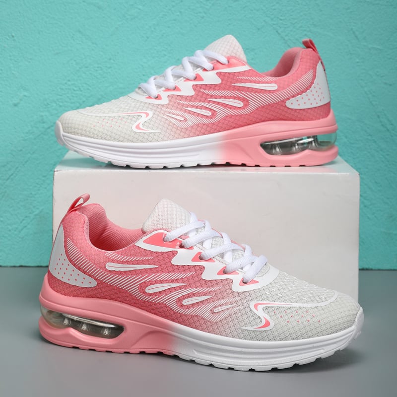 Hálós, légáteresztő, párnázott, puha talpú cipő, női rózsaszín, tavaszi/nyári, könnyű futócipő, alkalmi, női cipő, utazócipő