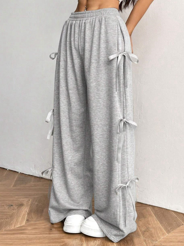 2025 Új, határokon átnyúló, hétköznapi, masnis, kontrasztos színű, húzózsinóros, sport- és alkalmi nadrág nőknek