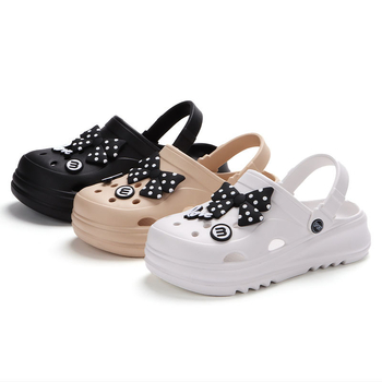 EVA νέα παπούτσια για το σπίτι στην παραλία με τόξο, καλοκαιρινές παντόφλες με κλειστά δάχτυλα, γυναικεία ψηλοτάκουνα παπούτσια με χοντρό πάτο, γυναικεία