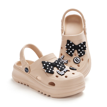 EVA νέα παπούτσια για το σπίτι στην παραλία με τόξο, καλοκαιρινές παντόφλες με κλειστά δάχτυλα, γυναικεία ψηλοτάκουνα παπούτσια με χοντρό πάτο, γυναικεία