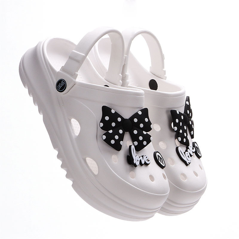 EVA νέα παπούτσια για το σπίτι στην παραλία με τόξο, καλοκαιρινές παντόφλες με κλειστά δάχτυλα, γυναικεία ψηλοτάκουνα παπούτσια με χοντρό πάτο, γυναικεία