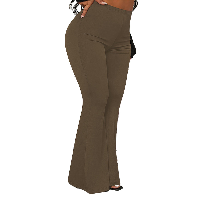 Tarptautinės užsienio prekybos moteriški drabužiai 2024 m. rudens naujos europietiškos ir amerikietiškos temperamento vienspalvės plius dydžio platėjančios kelnės, aptemptos, tamprios kelnės