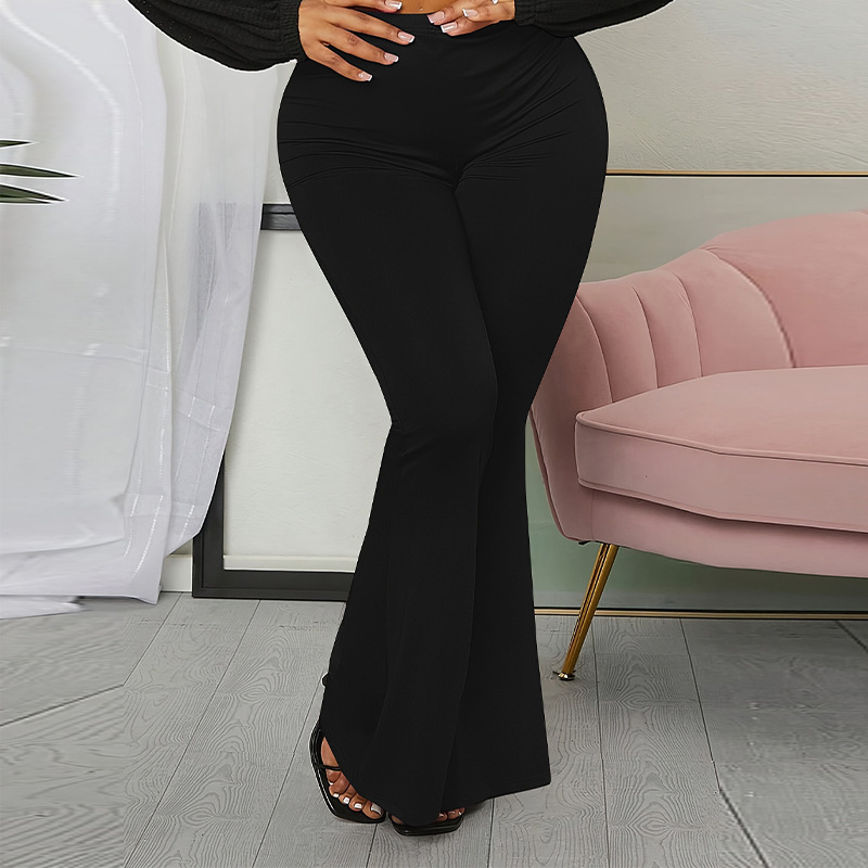 Határokon átnyúló külkereskedelmi női ruházat 2024 őszi új európai és amerikai temperamentumú egyszínű plus size trapéznadrág szűk, rugalmas nadrág