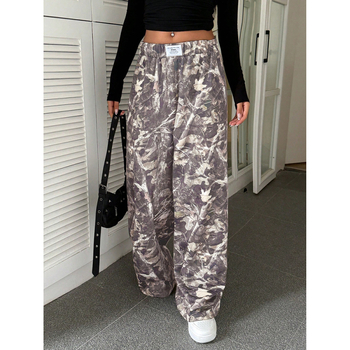 Трансгранична външна търговия, европейски и американски клон, ежедневни панталони, пролетни и есенни, нови прави панталони с висока талия, широки крачоли на склад