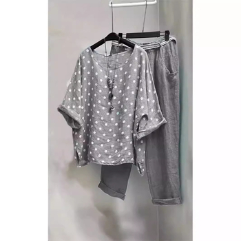 302609 Costum de explozii de comerț exterior european și american, pantaloni Harlan, cămașă Polo Point Batmobile, set casual, set de două piese pentru femei, cu guler rotund transfrontalier