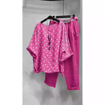 302609 Costum de explozii de comerț exterior european și american, pantaloni Harlan, cămașă Polo Point Batmobile, set casual, set de două piese pentru femei, cu guler rotund transfrontalier