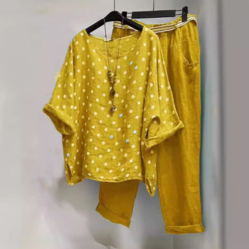 302609 Costum de explozii de comerț exterior european și american, pantaloni Harlan, cămașă Polo Point Batmobile, set casual, set de două piese pentru femei, cu guler rotund transfrontalier