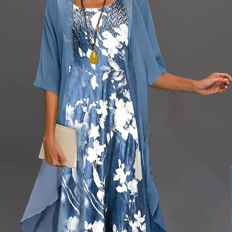 2022-es nyári sifon ruha kétrészes szett