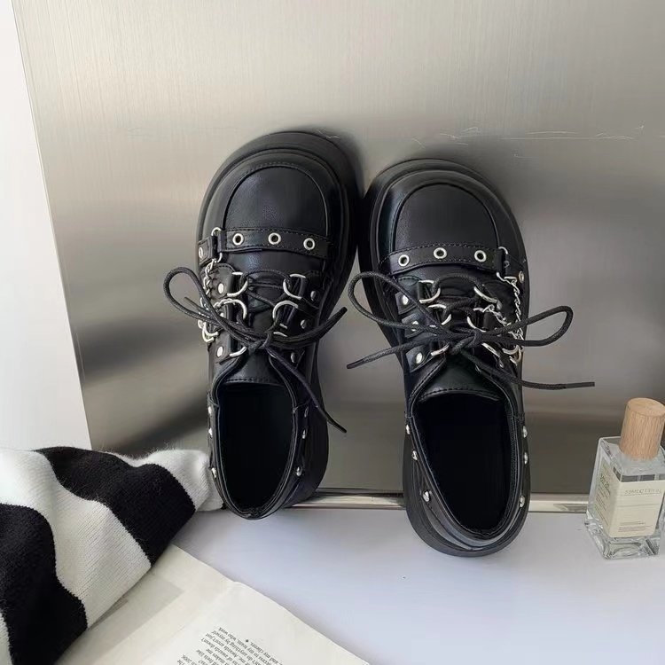 35-42-es méret nagy méretű női cipők 41-es vastag lábú diák brit stílusú kis bőrcipők női tavaszi új vastag talpú egyenruha cipő